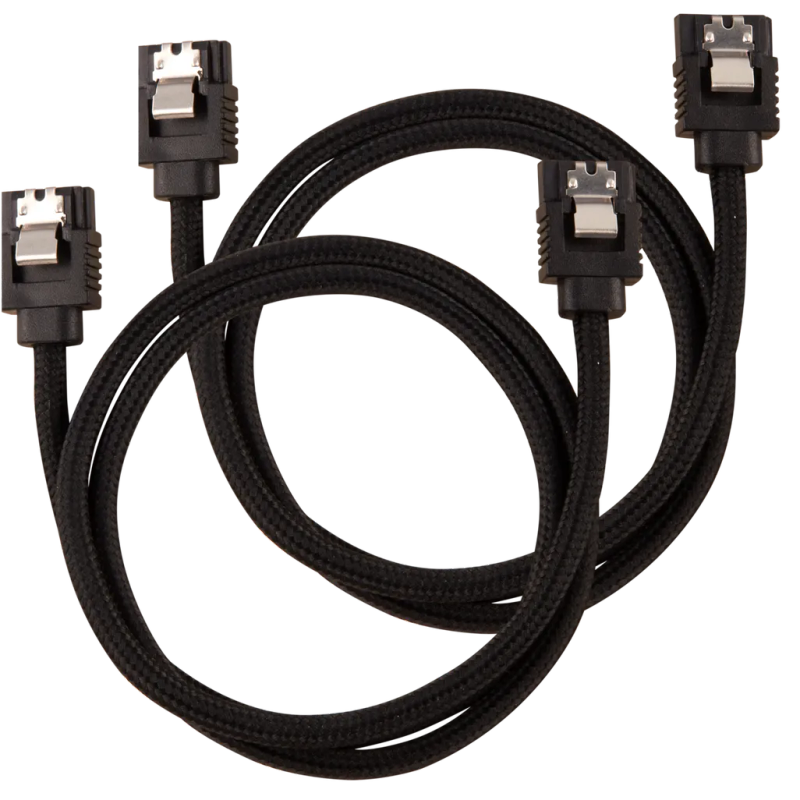 Corsair Premium Sleeved SATA Data Cable Set with Straight Connectors;