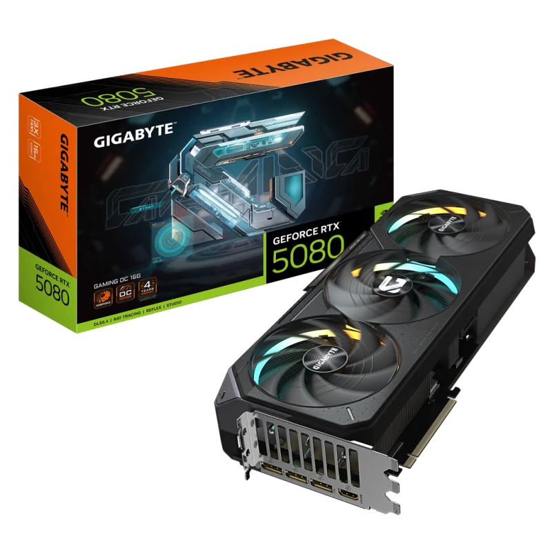 Gigabyte GeForce RTX 5080 GAMING OC 16G GV-N5080GAMING OC-16GD 16GB GDDR7 256-bit PCIe 5.0 Deskto...