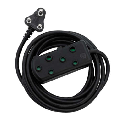 Ellies Side by Side Heavy Duty Extension Lead-5M-Black