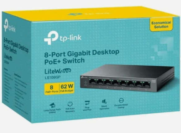 TP-Link LS108GP 8-Port PoE+ Gigabit Unmanaged Switch