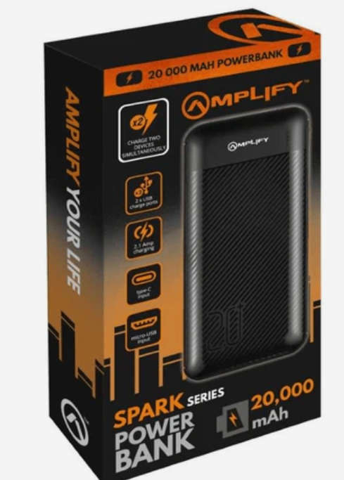 Amplify Spark 20000mAh Series Power Bank - Black