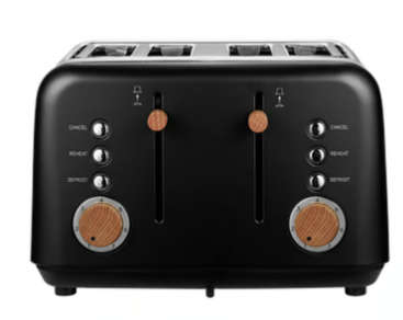 Boden Stark Anson Collection 4 Slice Stainless Steel Toaster - Black