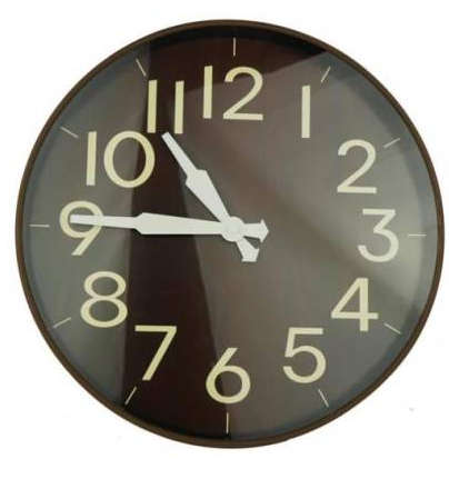 Casey Wall Clock - Round Woodgrain Outer Rim With Brown Background