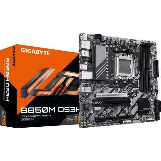Gigabyte B850M DS3H AMD B850 Ryzen Socket AM5 Micro-ATX Desktop Motherboard