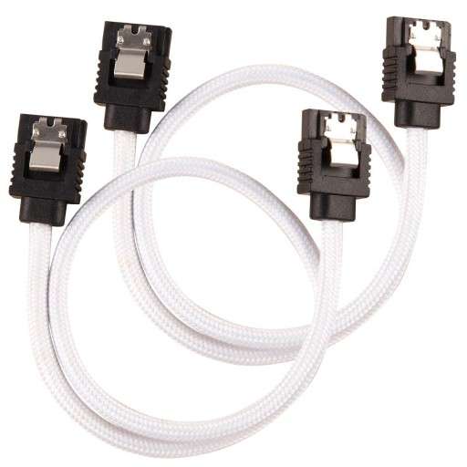 Corsair Premium Sleeved SATA 6Gbps 60cm White SATA Cable