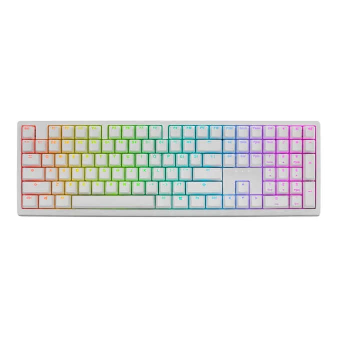 Ducky Zero 6108 Wireless RGB Gaming Keyboard White with Cherry MX2A Red Linear Switches
