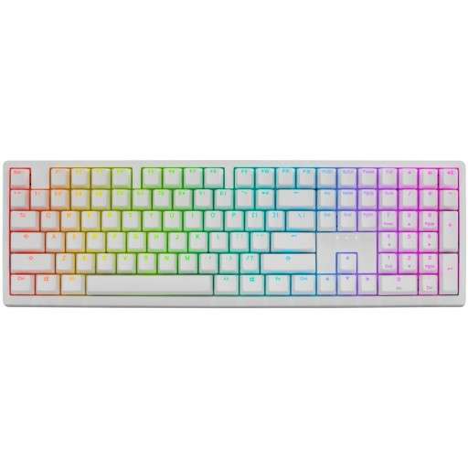 Ducky Zero 6108 Cherry MX2A Blue Clicky Mechanical Wireless White RGB Gaming Keyboard