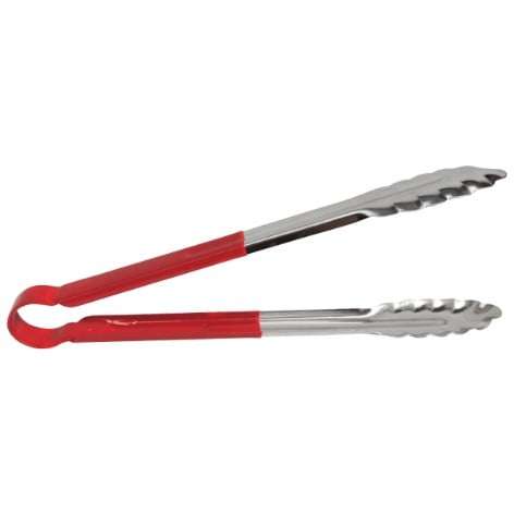 Casey Faza BBQ Stainless Steel 30cm Braai Tongs With Red
