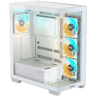 Gigabyte C500 Panoramic White Mid Tower ATX Case, 4mm White Tempered Glass side panel
