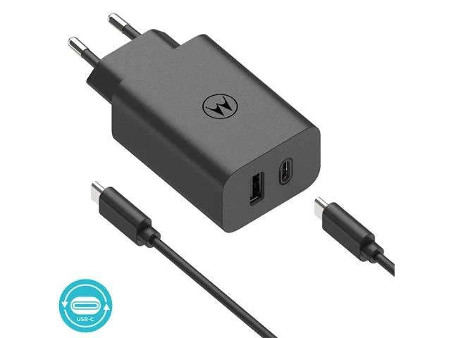 Motorola TurboPower 50W Dual USB-C And USB-A Charger With USB-C Cable