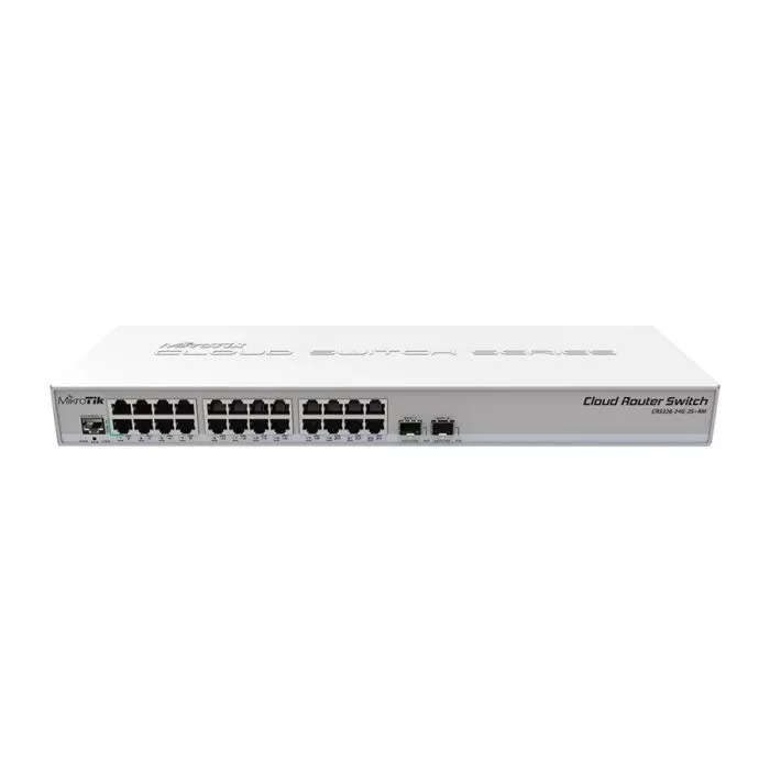 Cloud Router Switch 326-24S+2Q+RM with 2 x 40G QSFP+ cages, 24 10G SFP