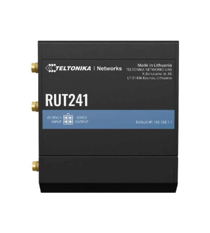 Teltonika RUT241 LTE Cat 4 Industrial Router, Wi-FI 4, 1 x WAN(100Mbps