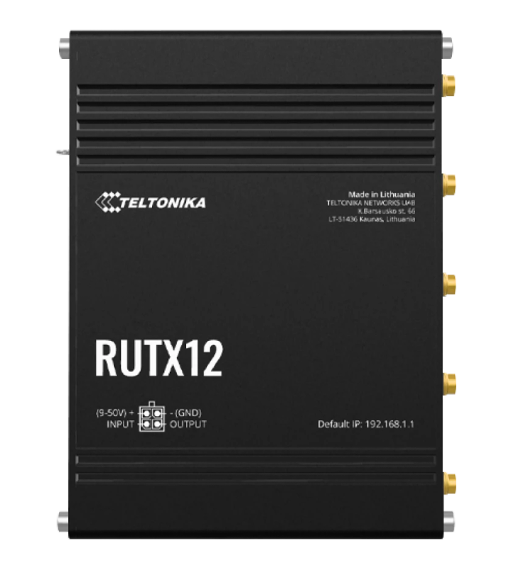 Teltonika RUTX12 Cat 6 x 2 Industrial Router,Dual-SIM, Wi-FI 5, 1 x WAN1