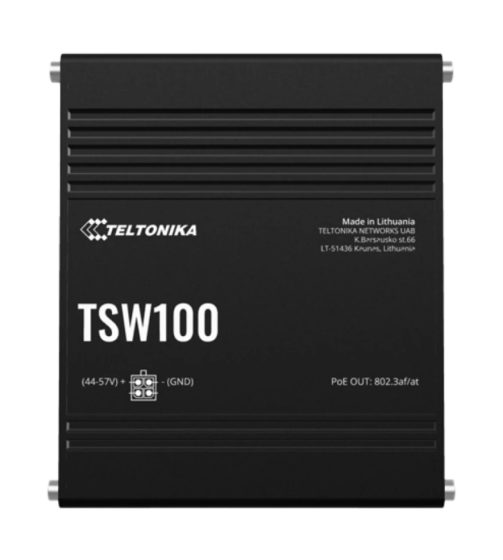 Teltonika TSW100 5 x LAN (1 Gbps), 4 x Port PoE Switch (120 W)