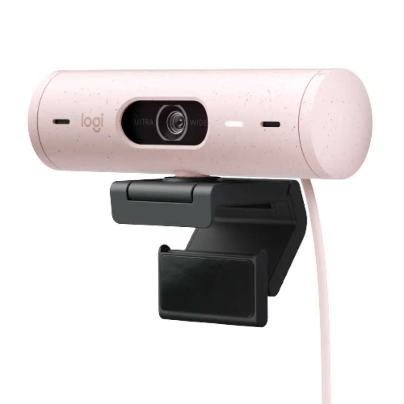 Logitech Brio 500 Full HD 1080p Rose Light Correction Auto-Framing Webcam