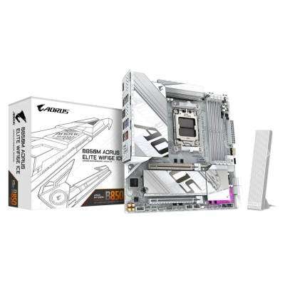 Gigabyte B850M Aorus ELITE WiFi 6E Ice AMD B850 Chipset Ryzen AM5 Socket Micro ATX Motherboard wi...