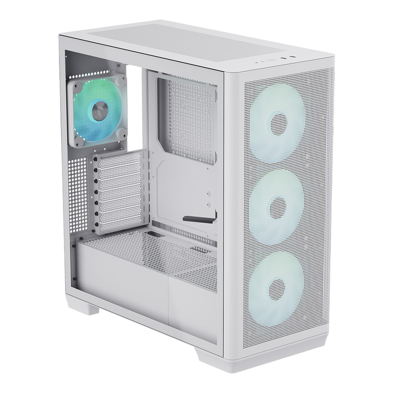 APNX C1-R premium White mid-tower ATX case - 4x PWM ARGB Fan Included