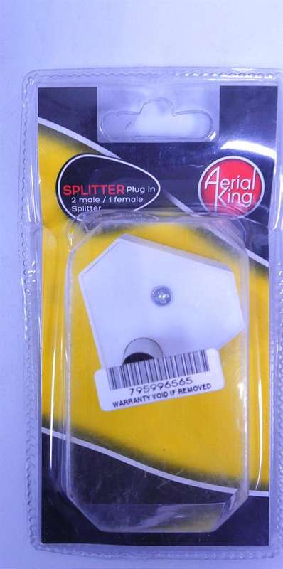 Aerial King Splitter Plug In 2-Way F-M-M Blister