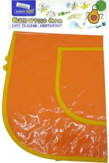 Marlin Multi Purpose Kids Plastic Aprons Orange  Made From Durable Plastic Material