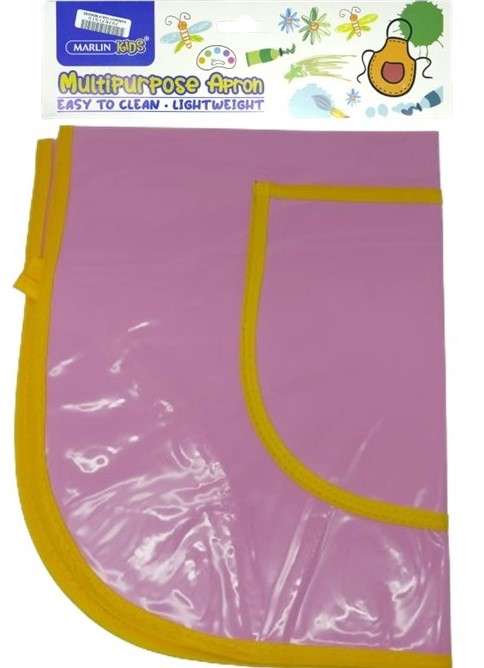 Marlin Multi Purpose Kids Plastic Aprons Pink  Made From Durable Plastic Material