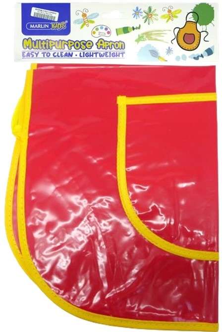 Marlin Multi Purpose Kids Plastic Aprons Red  Made From Durable Plastic Material