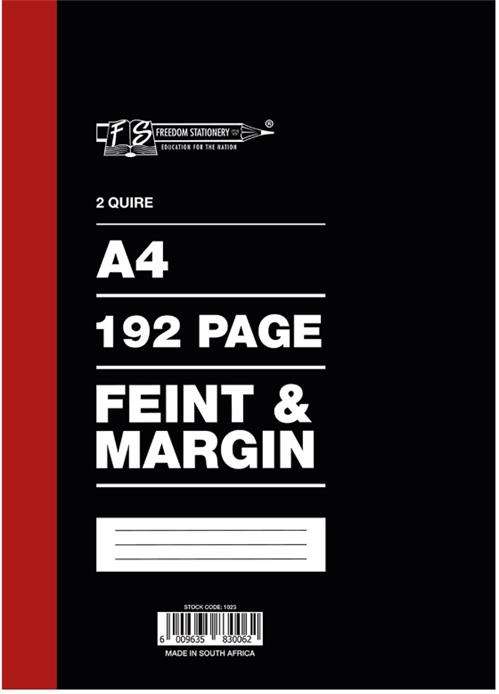 Freedom A4 2 Quire Hard Cover Counter Book 192 Page Feint