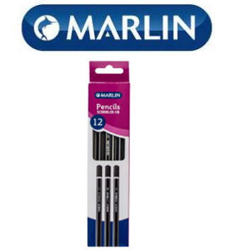 Marlin Scribblers HB end dipped pencil Blue and Silver