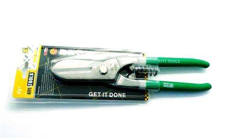 Aiyi Large 10 Inch Spring loaded Tin Snips Straight Cut