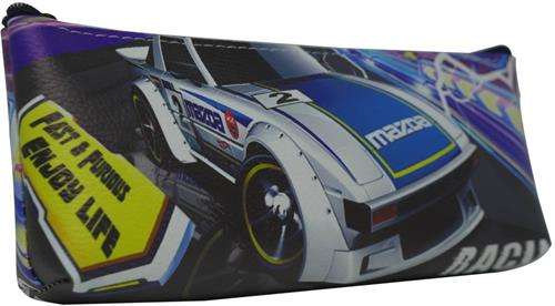 Brainware PU Leather 1 Pocket 20cm Pencil Bag  Mazda Racing Printed Artwork , Single Compartme...