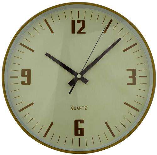 Casey Wall Clock Pine outer rim with Beige details 30cm
