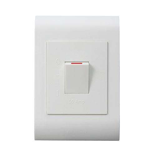 Lesco Pipelli 2 Pole Flush Isolator Switch Rectangle with hidden LED indicator light behind face ...
