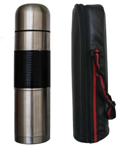 Totally 1L Bullet Stainless Steel Flask With Bag