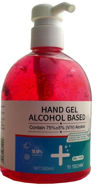 Casey TI Techn 500ml Strawberry Red Hand Sanitiser in Pump Spray Bottle-75% Alcohol
