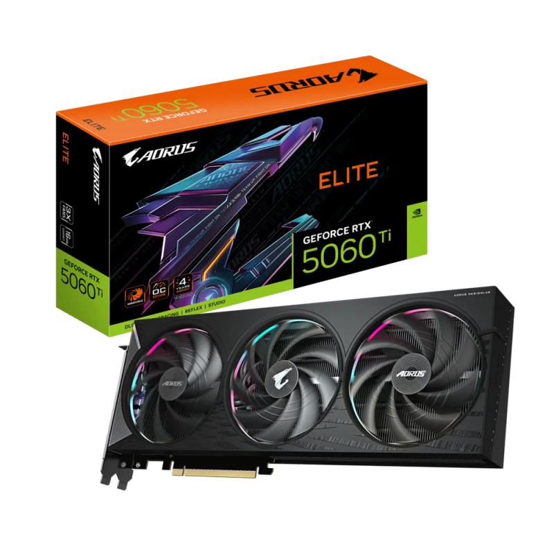 GIGABYTE nVidia GeForce RTX 5060Ti AORUS ELITE 16G - 16GB GDDR7; 128-B