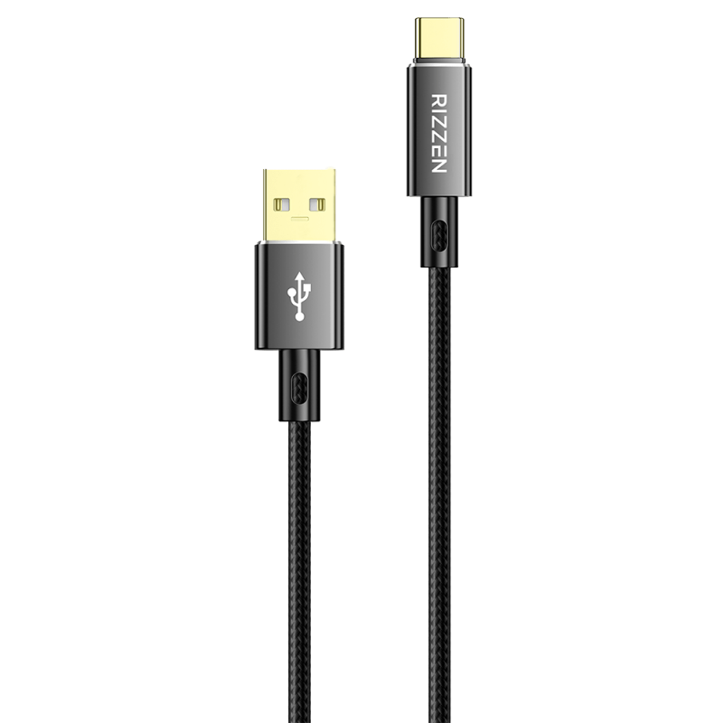 Rizzen 60Watt/3A 1.5M Type A-C Fast Charging Braided Cable with Alumin