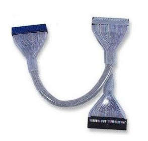 Manhattan 344739 ATA 133 Round UV Cable Rainbow Wire + UV Jacket + Silver Braid