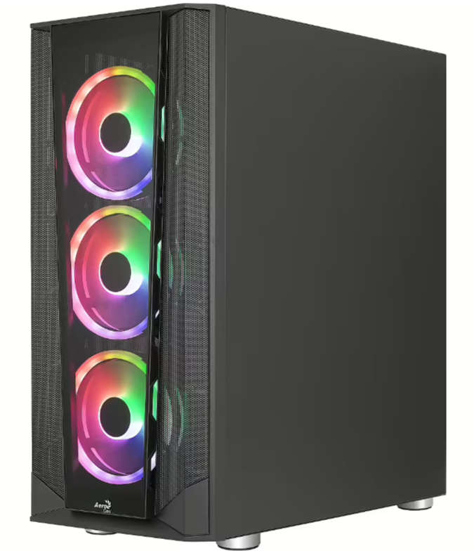 AeroCool Prism G-BK-v3, Black, Tempered Glass
