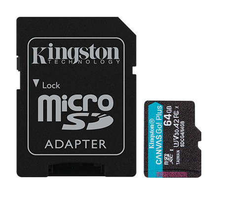 Kingston Canvas Go! Plus G4 64GB microSD Memory Card