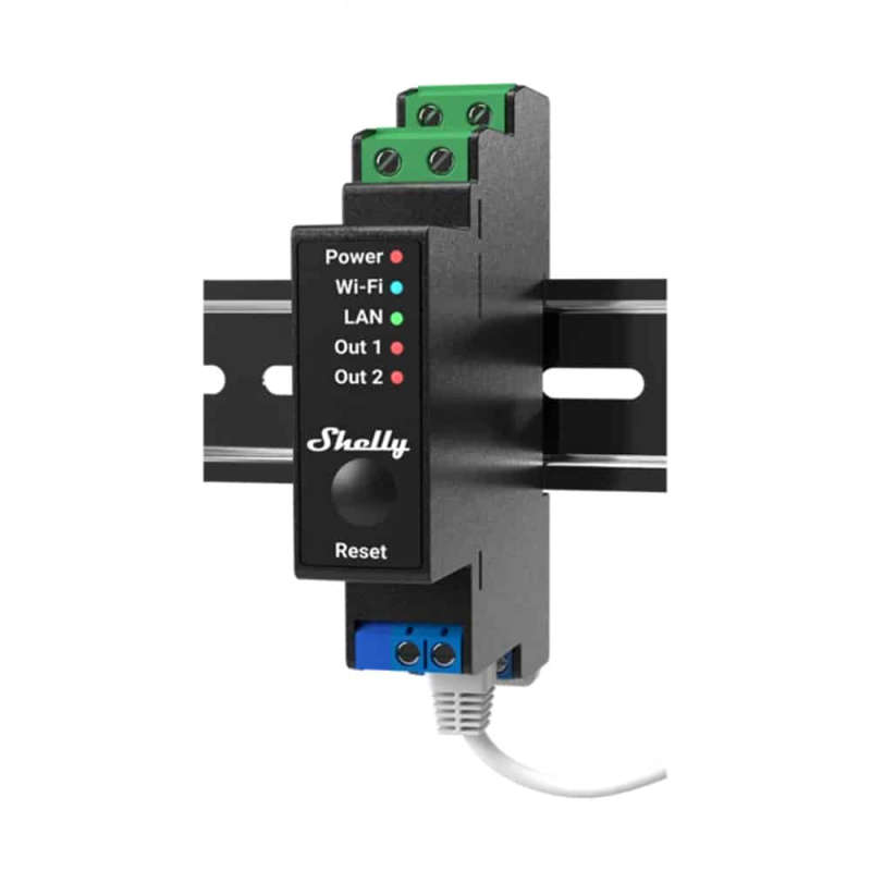 Shelly Smart Wi-Fi Relay with Power Metering, 2 Channel, 16A each, 25A