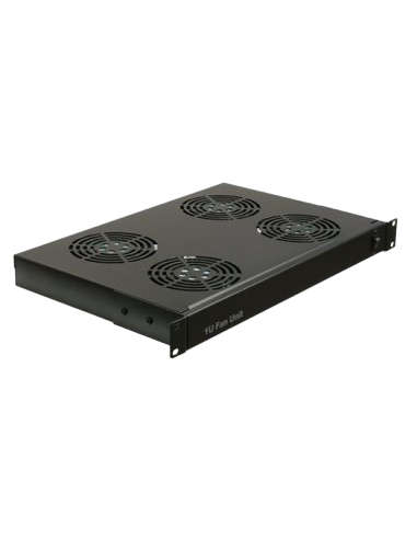 Acconet Fan Unit, 4 Fans, 1U, Black, Power Switch,