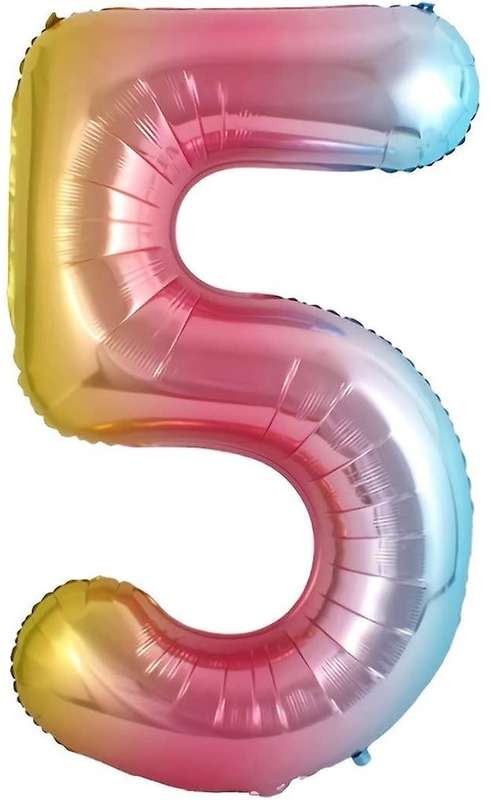 Casey 102cm Rainbow Balloon Number.5