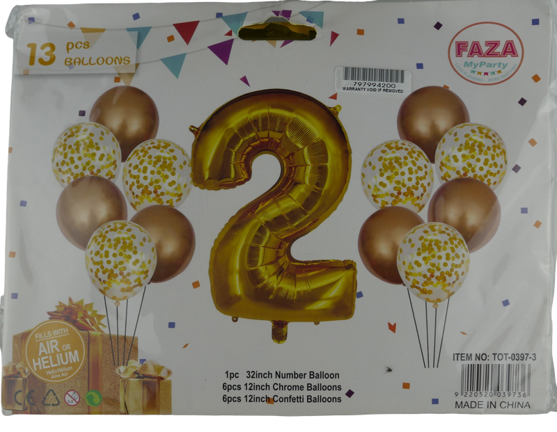 Casey 13pc Gold and White Balloon Set Nr 2