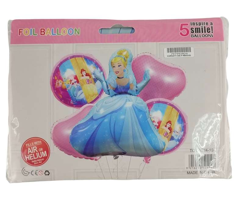 Casey 5pc Princess Themed Birthday Balloon Set