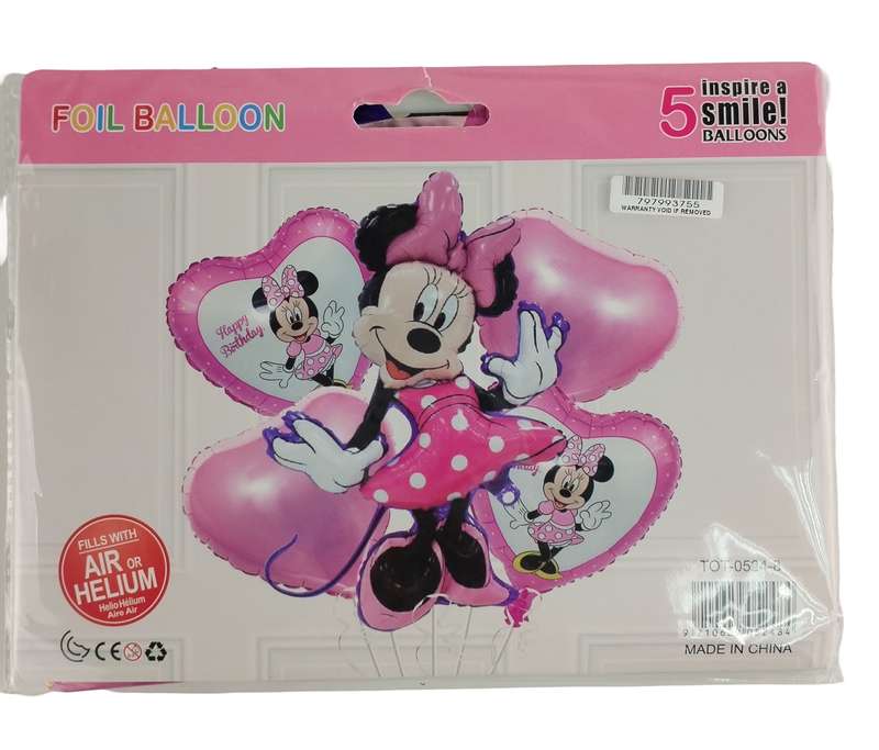 Casey 5pc Minnie Themed Birthday Balloon Set