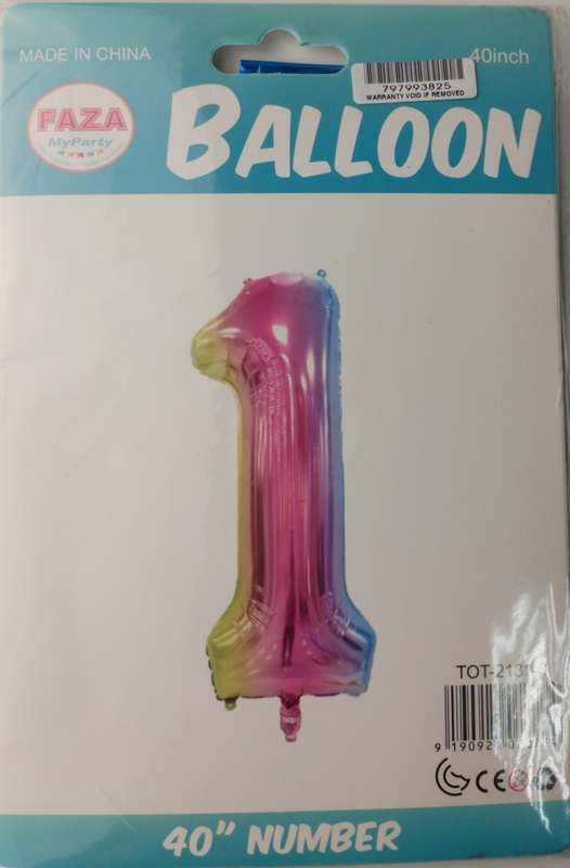 Casey 102cm Rainbow Balloon Number.1