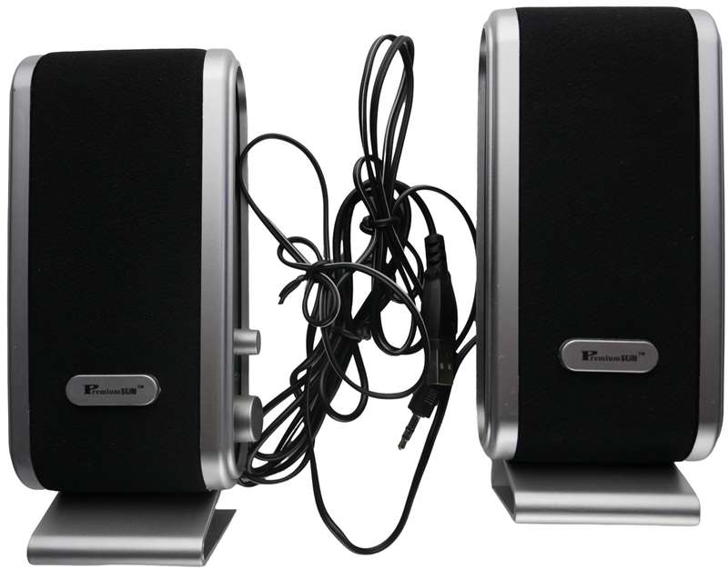 UniQue USB Multimedia Speakers Black &amp; Silver