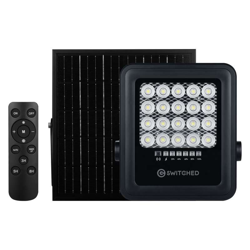 2 x Switched  - 50W Solar Floodlight with Remote