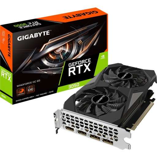 Gigabyte GeForce RTX 3050 WindForce 2X OC 6G GV-N3050WF2OC-6GD 6GB GDDR6 96-bit PCIe 4.0 Desktop ...