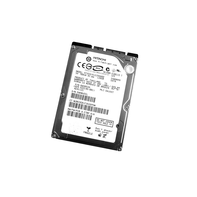 Hitachi Travelstar 5K160 HTS541612J9SA00 120GB 5400 RPM 8MB SATA-150 2.5" Hard Drive