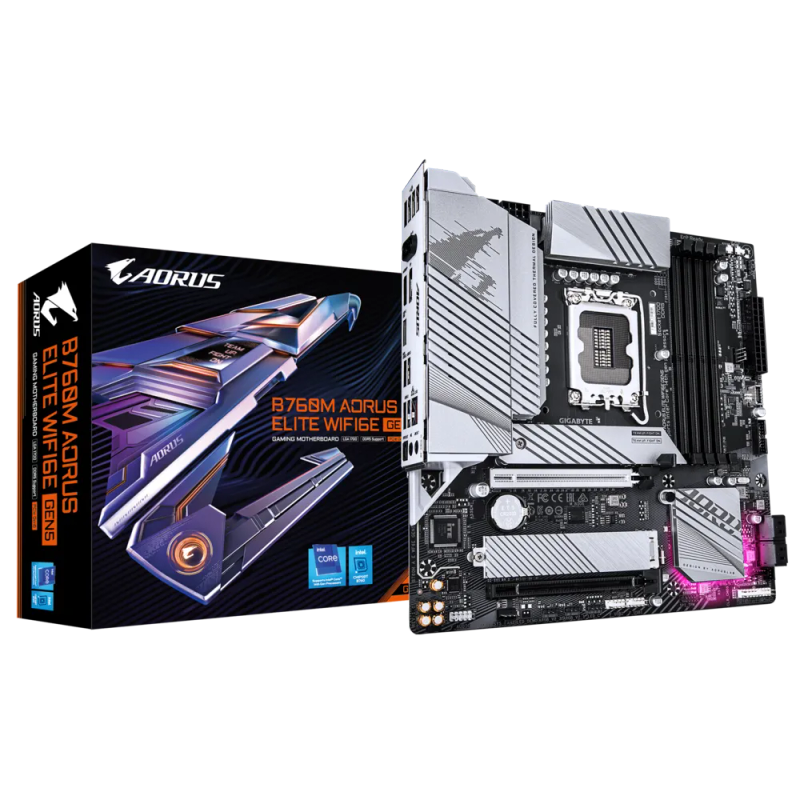 Gigabyte B760M Aorus Elite AX B760 Express Chipset Gen 12/13 LGA 1700 Micro ATX Motherboard